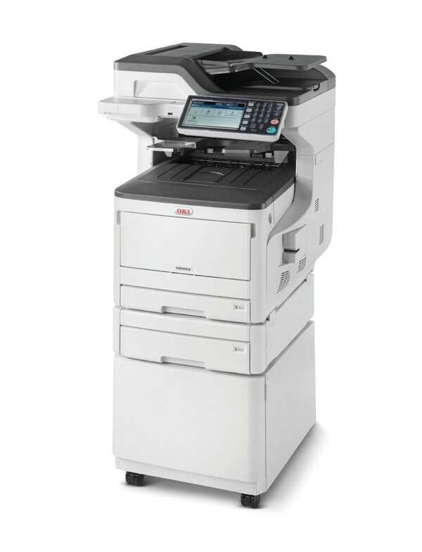 Refurbished OKI MC853dnct A3 Colour Multifunction LED Laser Printer 3 Trays and Stand