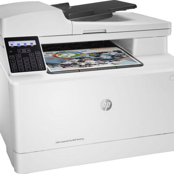 Refurbished HP Colour Laserjet Pro MFP M181fw ( T6B71A ) Wi-Fi A4 Multifunction Laser Printer – Copy, Fax, Scan, Network