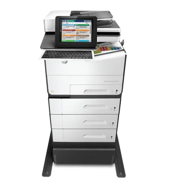 Refurbished HP PageWide Managed Colour MFP E58650dn Duplex - Network Inkjet A4 50ppm L3U42A with 3x500 Sheet Paper Feeder and Stand