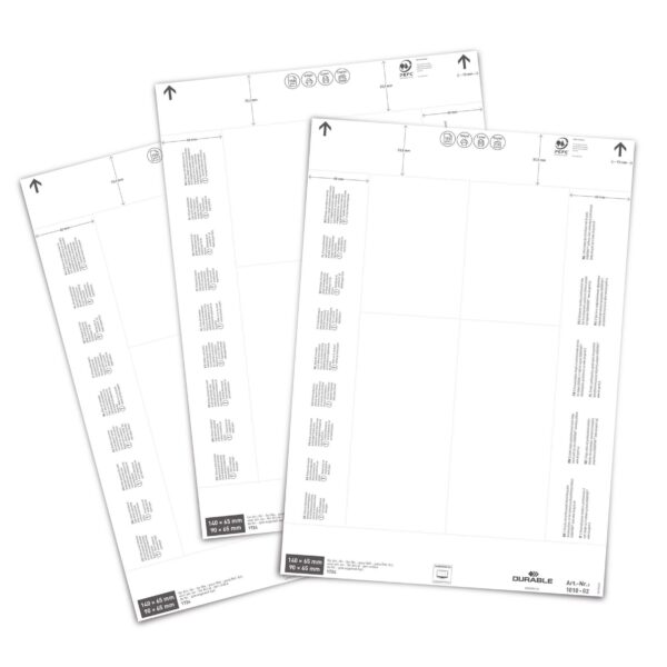 Durable Ticket Sheet Inserts 140/90x65mm (80)