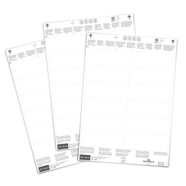 Durable Ticket Sheet Inserts 100x38mm (240)