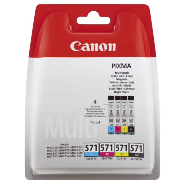 OEM Canon 0386C005 (CLI-571) Ink cartridge multi pack 1.11K pages 7ml Pack qty 4