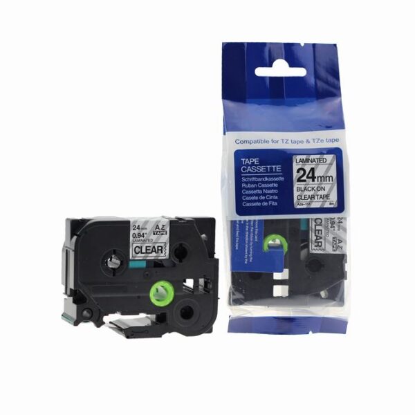 Comp Brother P-Touch TZe-151 Labelling Tape Cassette Black on Clear also for TZ-151