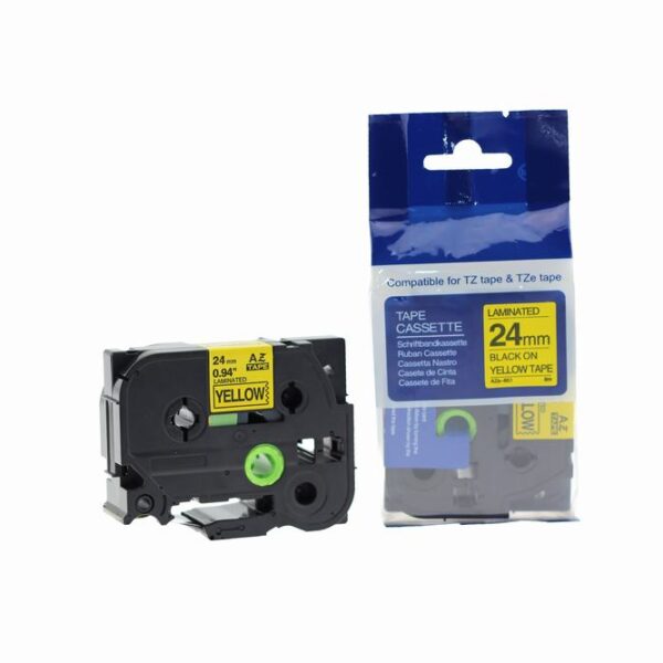 Comp Brother P-Touch TZe-651 (YT-651) Labelling Tape Cassette Black on Yellow also for TZ-651