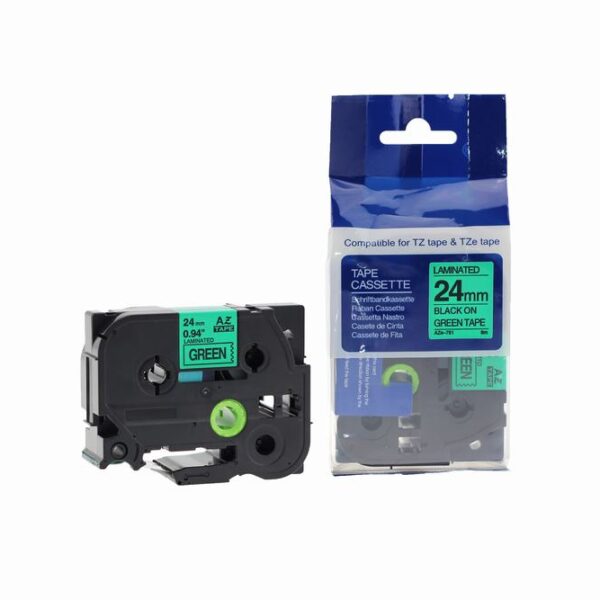Comp Brother P-Touch TZe-751 Labelling Tape Cassette Black on Green also for TZ-751