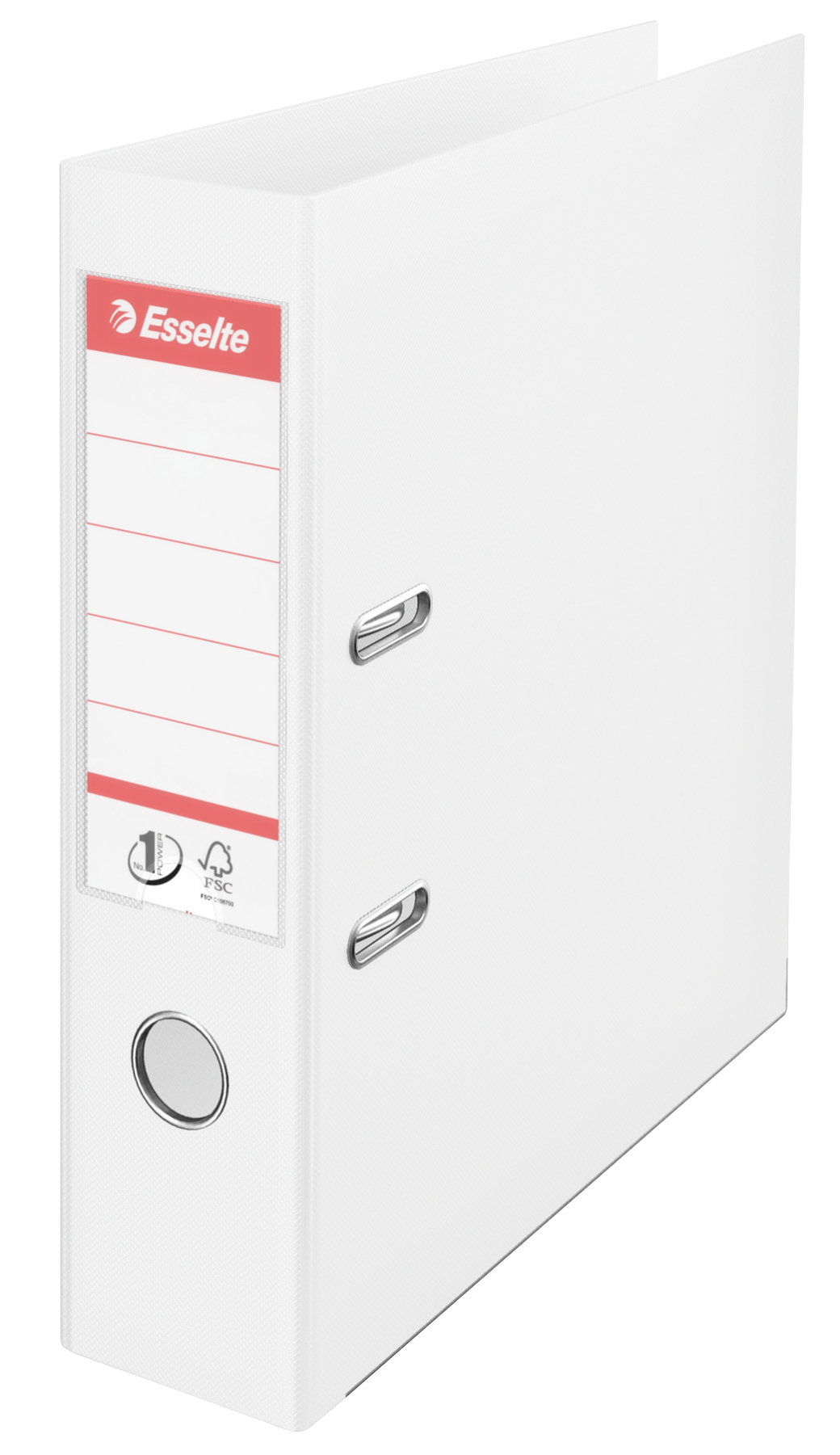 Esselte No.1 A4 VIVIDA Lever Arch File PP, 30% Pre-Consumer Recycled Foil 75mm White - Pack of 10