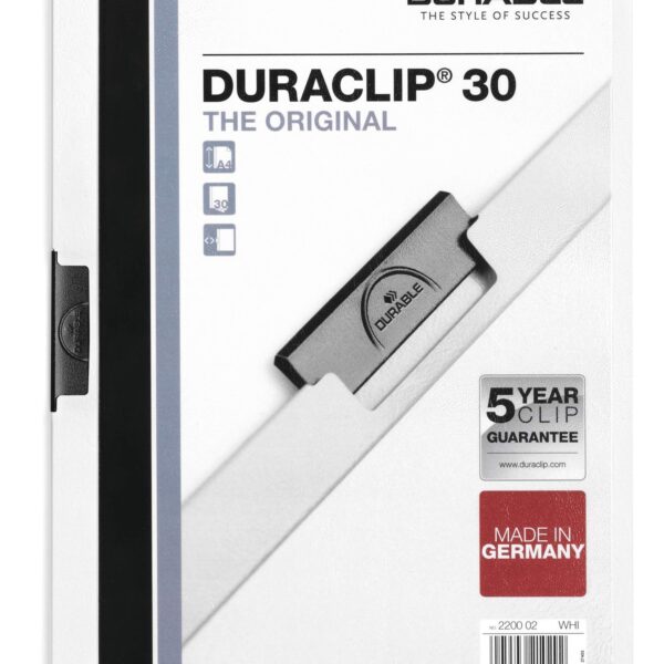 Durable DURACLIP 30 A4 Folder White (25)