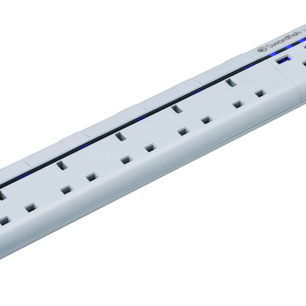 Snopake VariSocket 6 (4 USB) Surge Protected Power Board - 1 Power Board