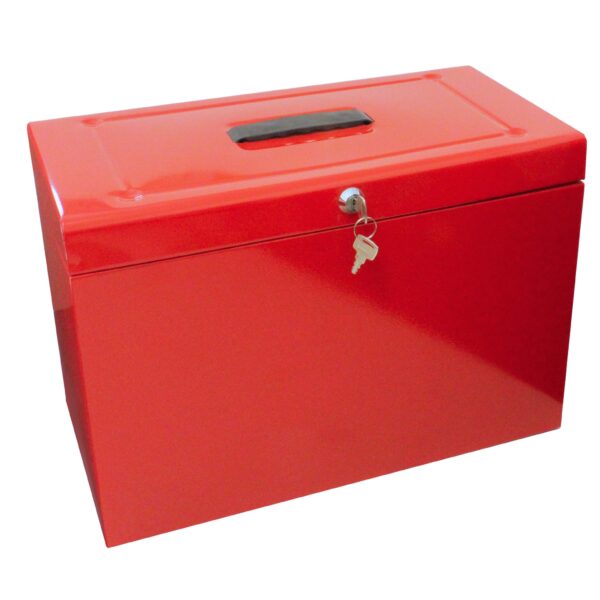 File Box with 5 Suspension Files - Foolscap Red