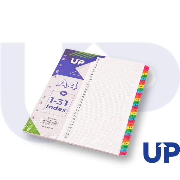 UP Index White Multicolour Tabs 1-31
